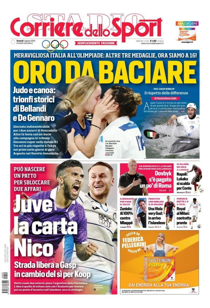 Le Prime Pagine Sportive Nazionali - 2 agosto 2024 28 corriere dello sport