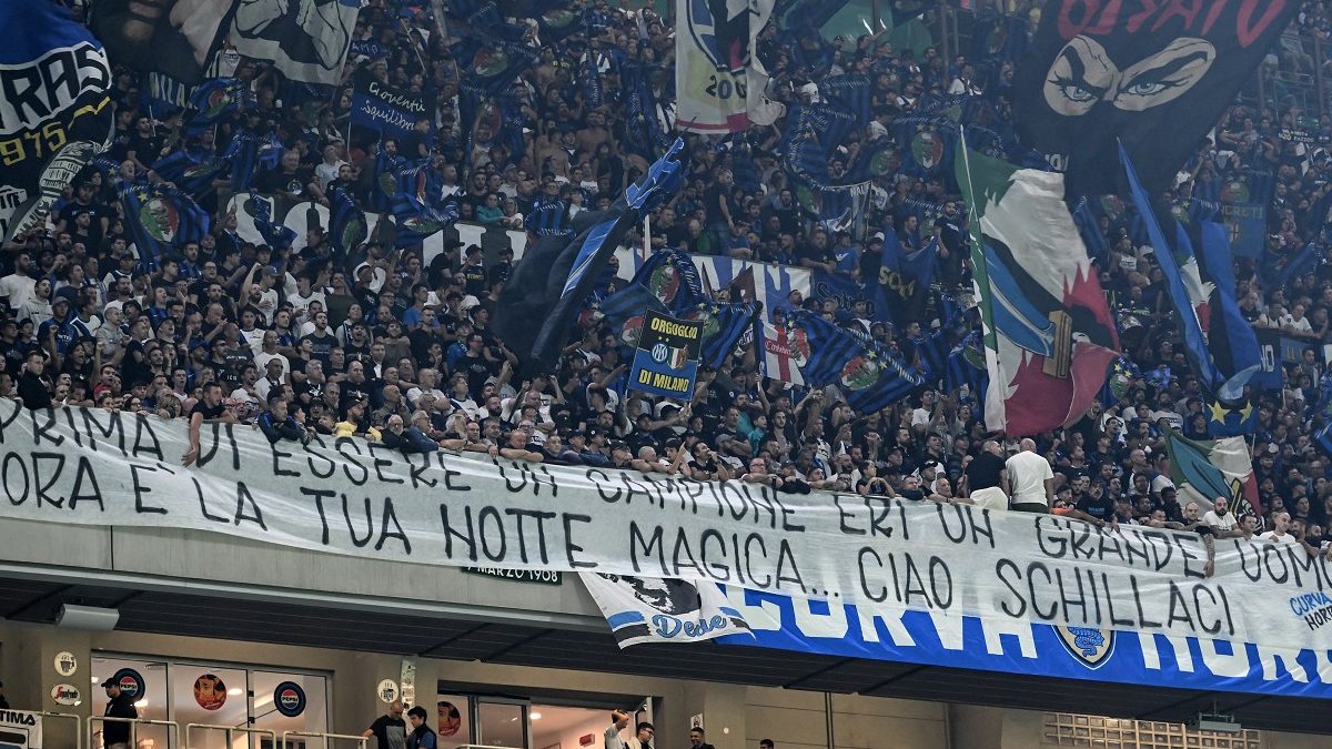 Morte Schillaci, la Curva Nord OMAGGIA l'ex nerazzurro prima di Inter Milan: lo striscione - FOTO 26 Striscione Curva Nord Schillaci