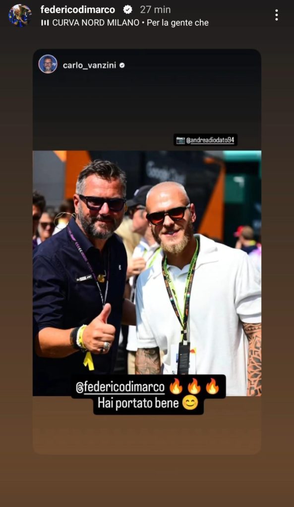 Dimarco a Monza per la F1, Vanzini lo RINGRAZIA: «Hai portato bene» - FOTO 27 Immagine WhatsApp 2024 09 01 ore 22.05.23 cd7ee5e2