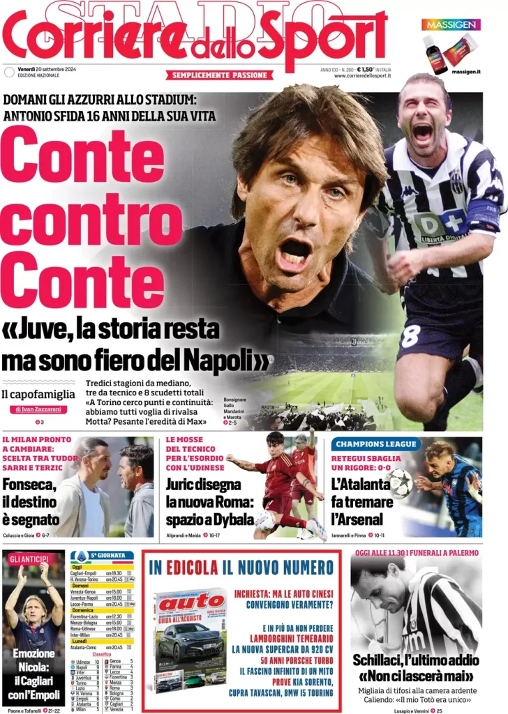 Le Prime Pagine Sportive Nazionali – 21 settembre 2024 27 corriere dello sport 010023112