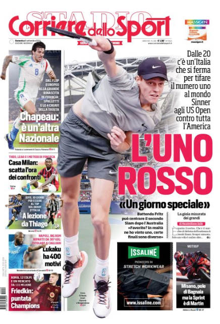 Le Prime Pagine Sportive Nazionali - 8 settembre 2024 29 corriere dello sport