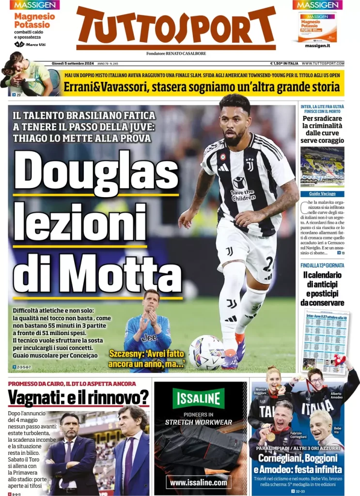 Le Prime Pagine Sportive Nazionali – 5 settembre 2024 28 tuttosport 021205444
