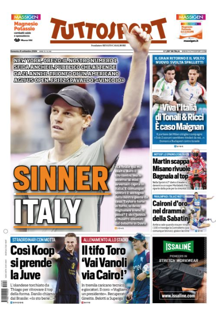 Le Prime Pagine Sportive Nazionali - 8 settembre 2024 27 tuttosport