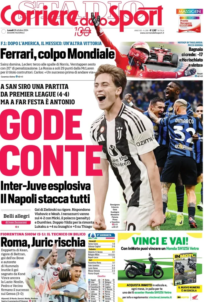 Le Prime Pagine Sportive Nazionali – 29 ottobre 2024 27 corriere dello sport 010029556