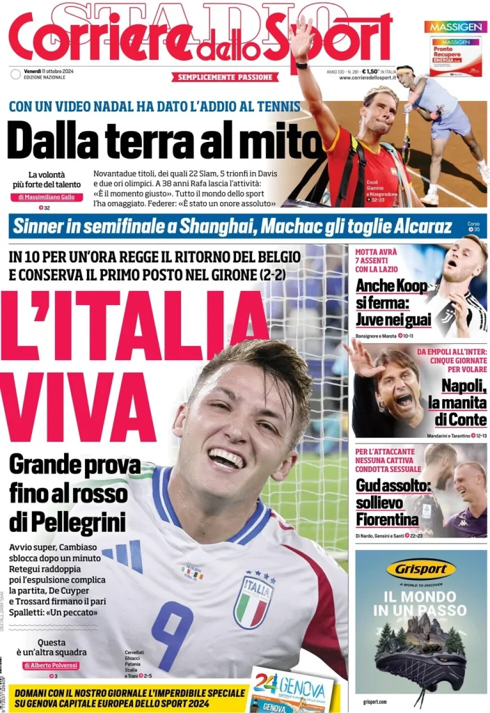 Le Prime Pagine Sportive Nazionali – 11 ottobre 2024 29 corriere dello sport 021218953