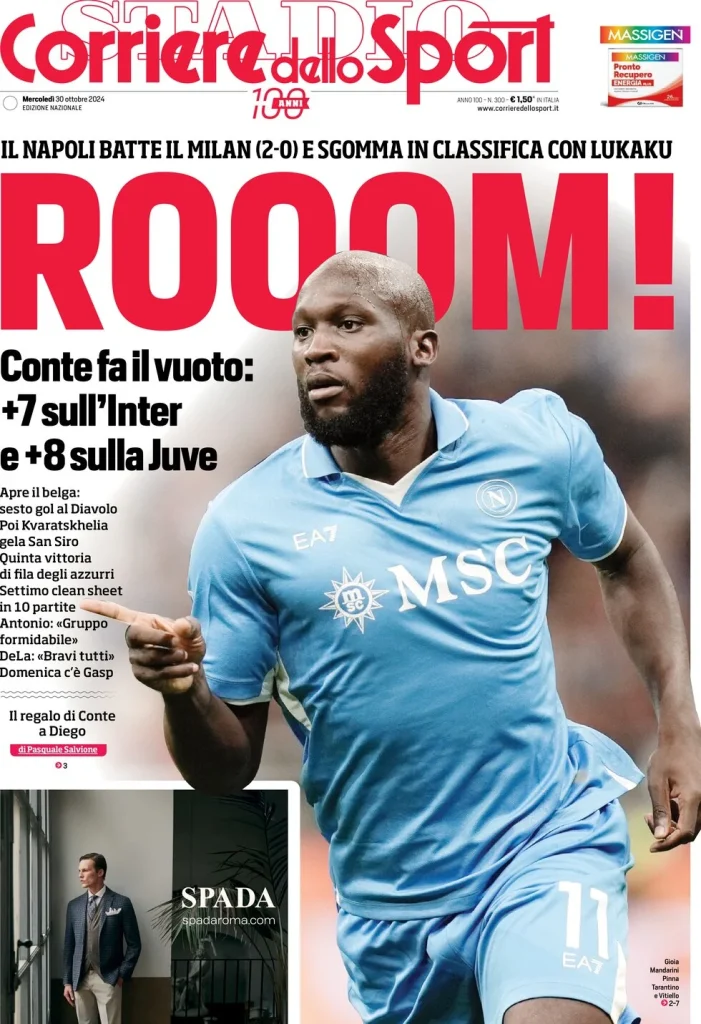 Le Prime Pagine Sportive Nazionali – 30 ottobre 2024 27 corriere dello sport 054017581