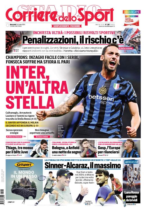 Le Prime Pagine Sportive Nazionali - 2 ottobre 2024 28 corriere dello sport