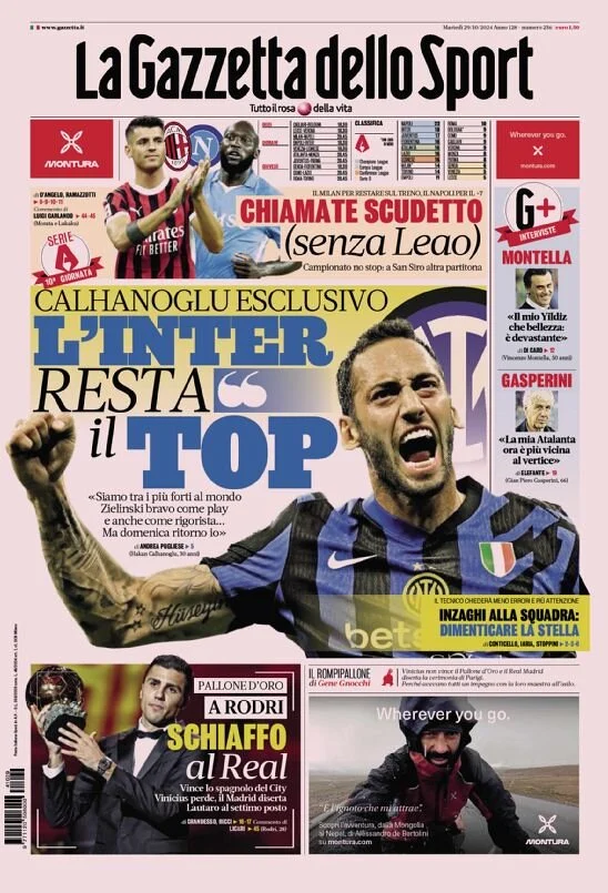Le Prime Pagine Sportive Nazionali – 29 ottobre 2024 28 la gazzetta dello sport 010040552