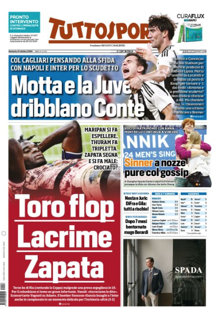 Le Prime Pagine Sportive Nazionali - 6 ottobre 2024 29 tuttosport 1
