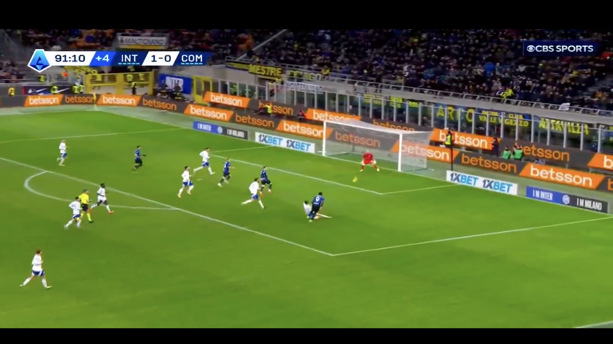 Gol Thuram, l'Inter raddopia sul finale, nei minuti di recupero. 2-0 per i nerazzurri - VIDEO 26 Gol Thuram Inter Como