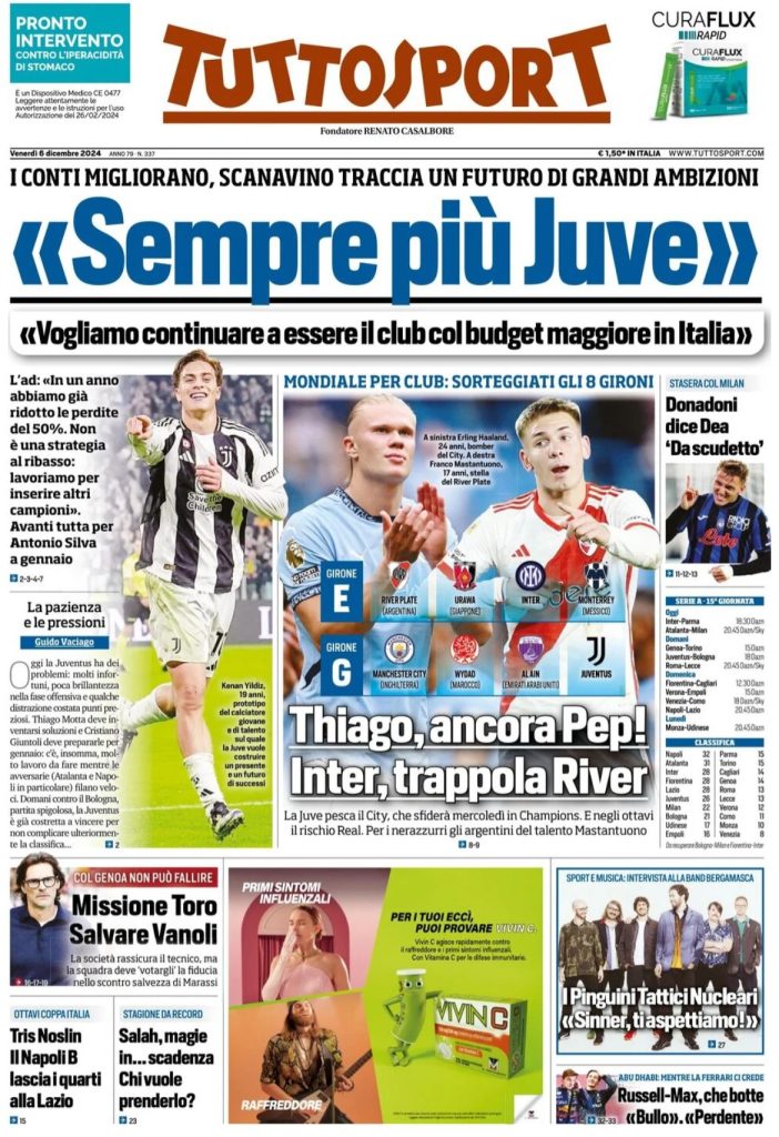 Le Prime Pagine Sportive Nazionali – 6 dicembre 2024 29 WhatsApp Image 2024 12 06 at 07.47.01