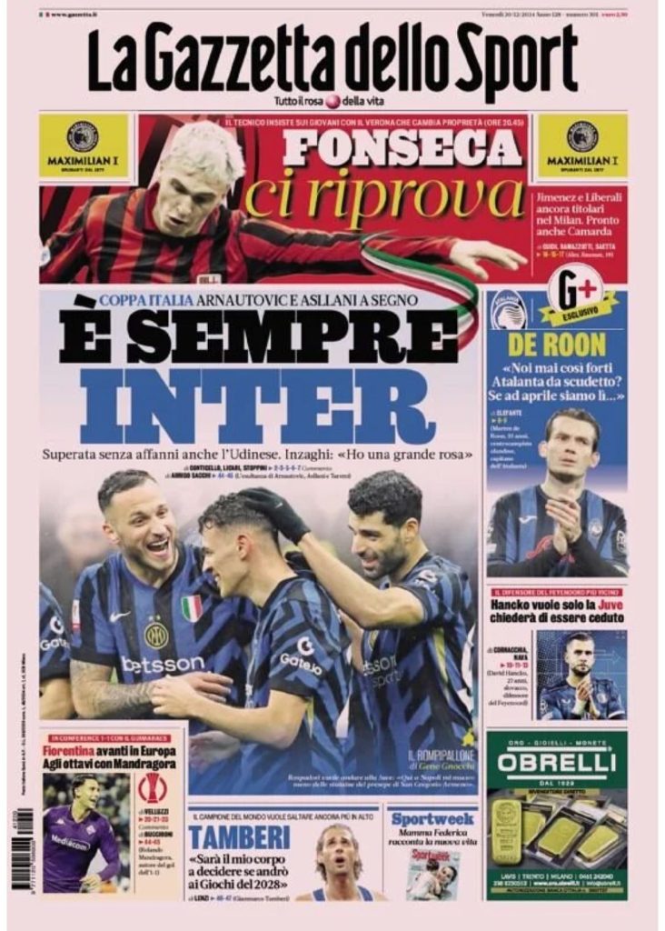 Le Prime Pagine Sportive Nazionali – 20 dicembre 2024 27 WhatsApp Image 2024 12 20 at 01.57.37