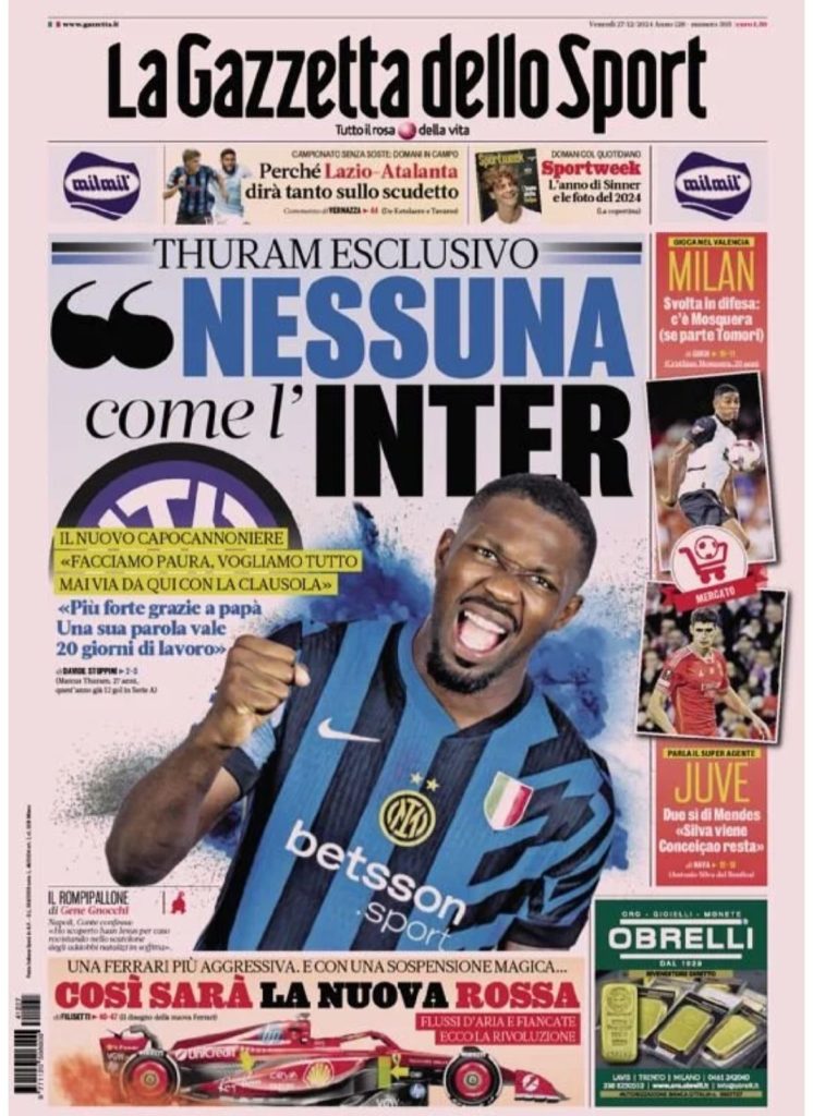 Le Prime Pagine Sportive Nazionali – 27 dicembre 2024 27 WhatsApp Image 2024 12 27 at 02.07.00