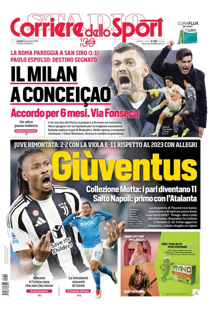 Le Prime Pagine Sportive Nazionali – 30 dicembre 2024 28 prima pagina naz 810x1189 1