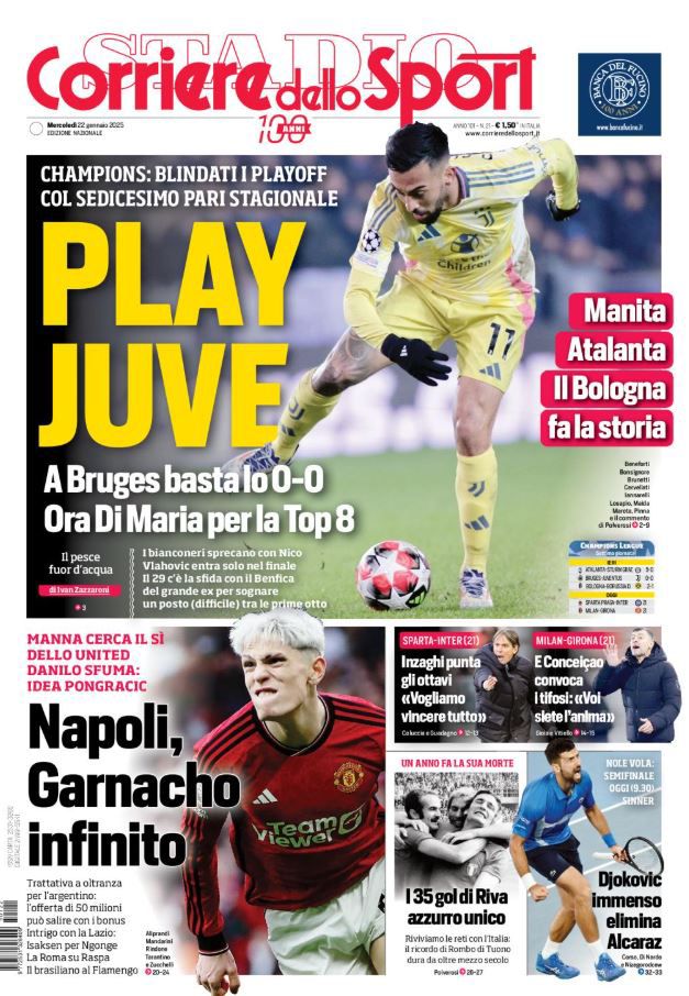 Prime Pagine Sportive Nazionali - 22 gennaio 2025 28 corriere dello sport 17