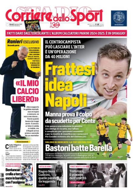 Prime Pagine Sportive Nazionali - 9 gennaio 2025 27 corriere dello sport 6
