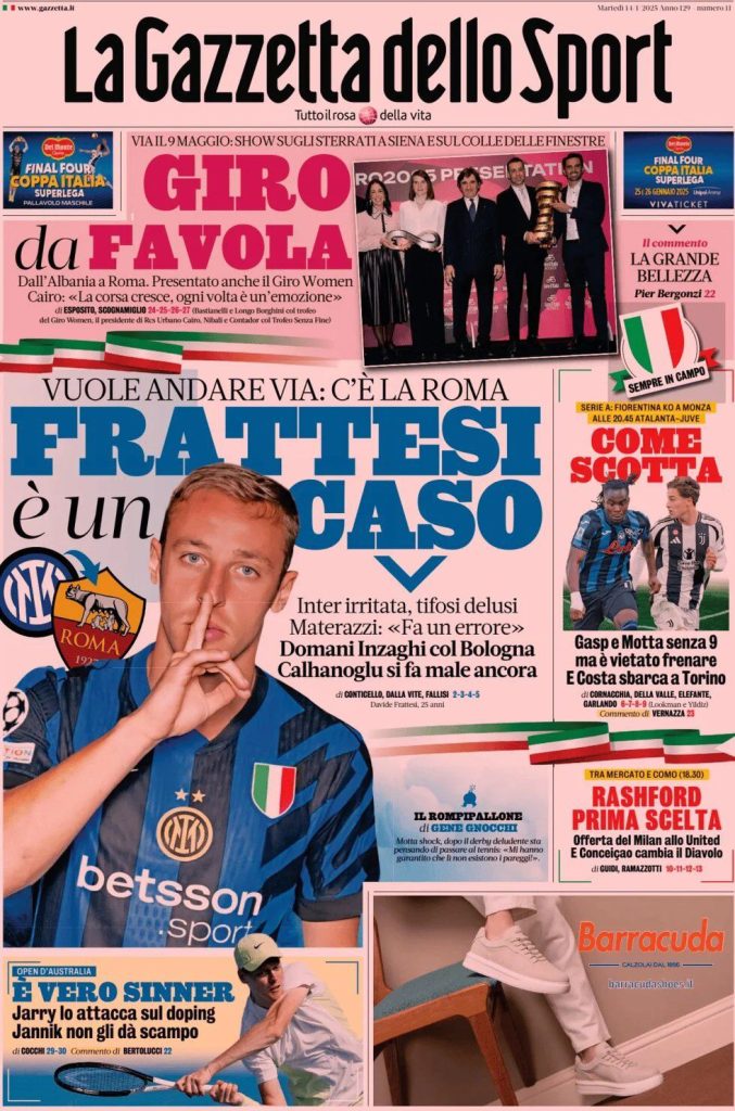 Prime Pagine Sportive Nazionali - 14 gennaio 2025 29 gazzetta 5