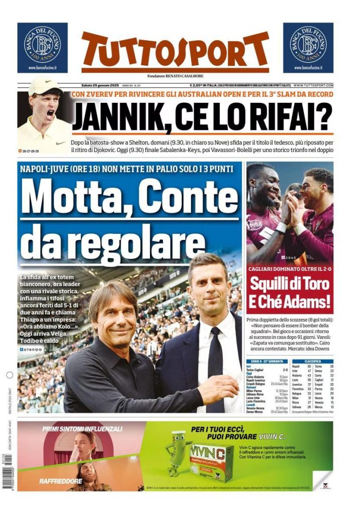 Prime Pagine Sportive Nazionali - 25 gennaio 2025 29 tuttosport 20