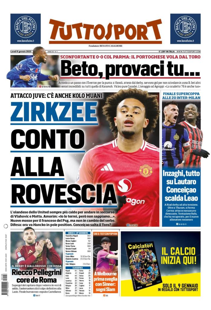 Prime Pagine Sportive Nazionali - 6 gennaio 2025 28 tuttosport 4