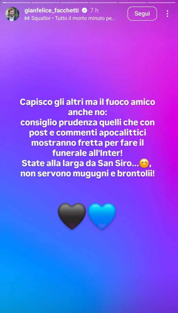 Facchetti non ci sta: «A chi fa già il funerale all'Inter dico di stare alla larga da San Siro!» - FOTO 27 Immagine WhatsApp 2025 02 07 ore 15.29.20 d49b3fc4