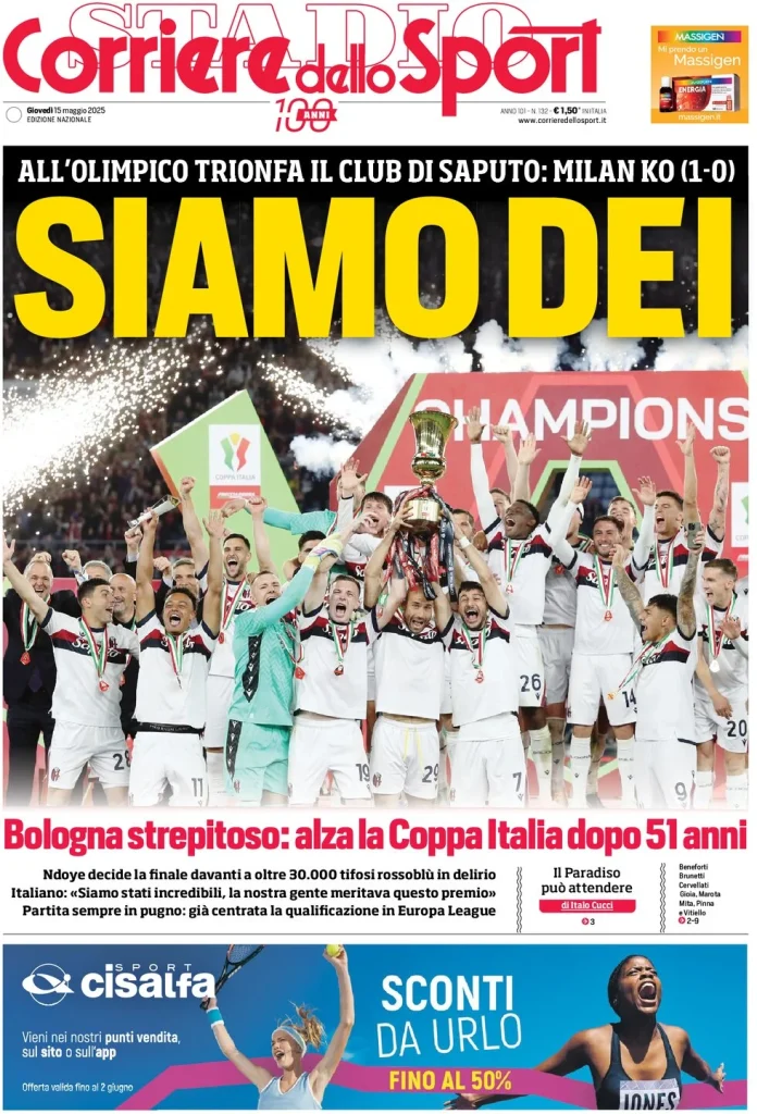 Le Prime Pagine Sportive Nazionali – 15 maggio 2025 29 corriere dello sport 064842715