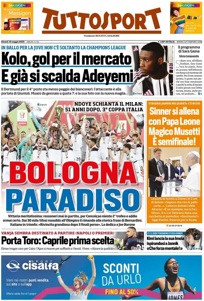 Le Prime Pagine Sportive Nazionali – 15 maggio 2025 28 tuttosport 021204047