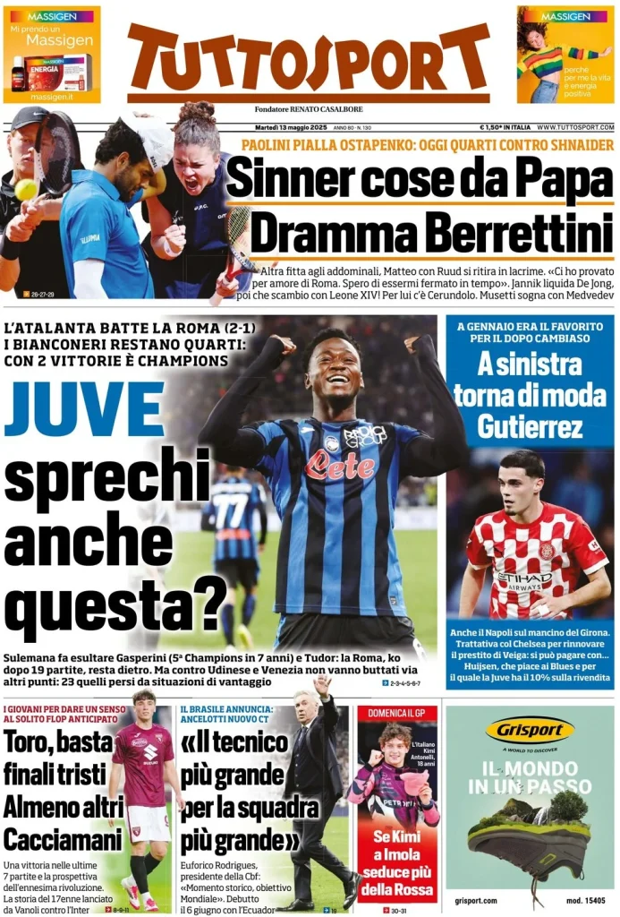 Le Prime Pagine Sportive Nazionali – 13 maggio 2025 28 tuttosport 063000383