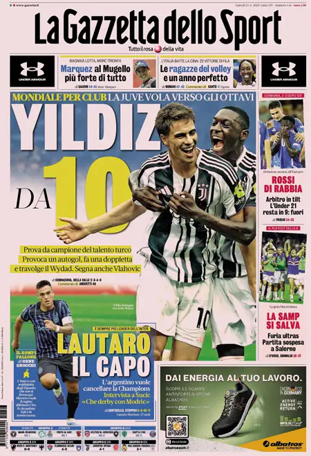 Le Prime Pagine Sportive Nazionali – 23 giugno 2025 28 1750655292 58 la gazzetta dello sport