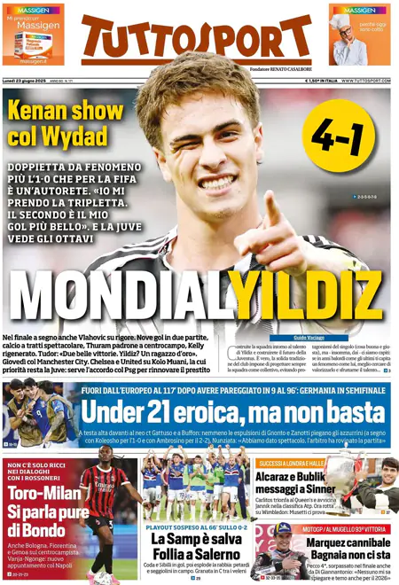 Le Prime Pagine Sportive Nazionali – 23 giugno 2025 27 1750655301 60 tuttosport