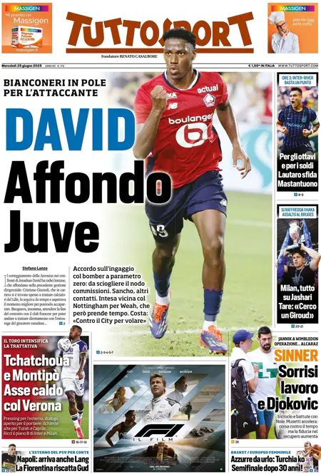 Le Prime Pagine Sportive Nazionali – 25 giugno 2025 27 1750828221 60 tuttosport