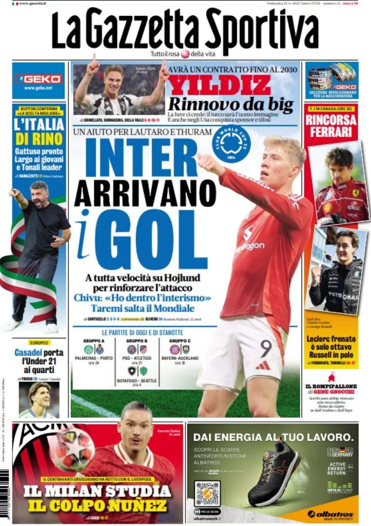 Le Prime Pagine Sportive Nazionali - 15 giugno 2025 29 WhatsApp Image 2025 06 15 at 07.31.13