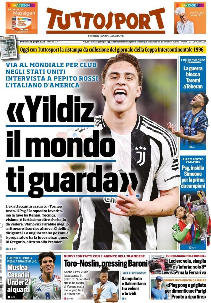 Le Prime Pagine Sportive Nazionali - 15 giugno 2025 27 WhatsApp Image 2025 06 15 at 07.31.14
