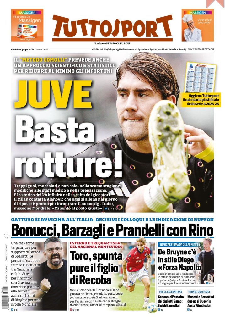 Le Prime Pagine Sportive Nazionali - 13 giugno 2025 29 tuttosport 1
