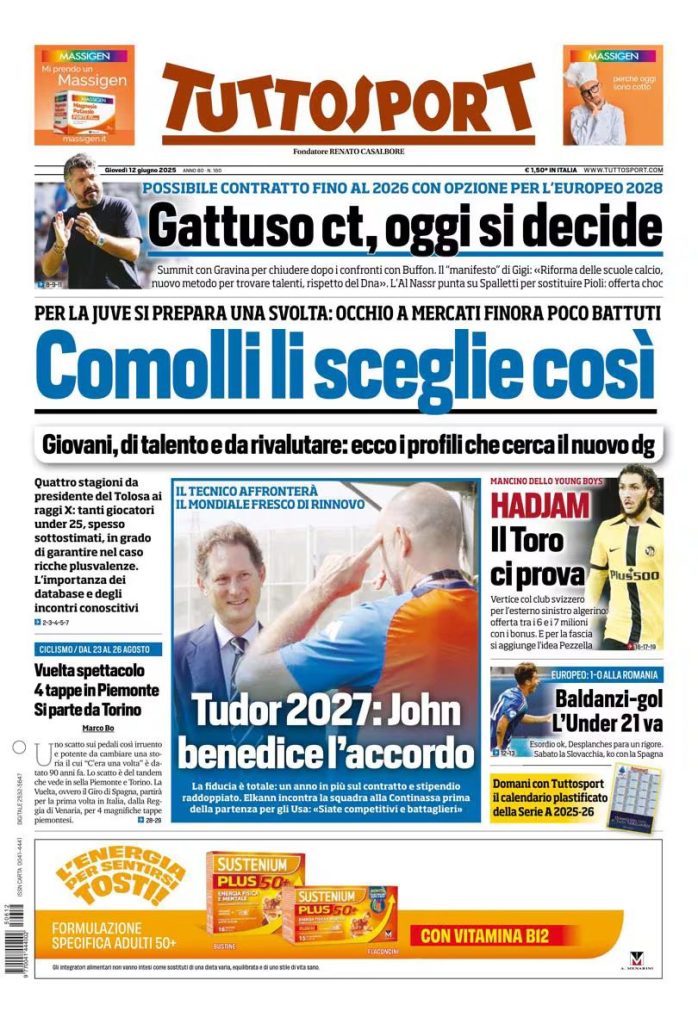 Le Prime Pagine Sportive Nazionali - 12 giugno 2025 29 tuttosport