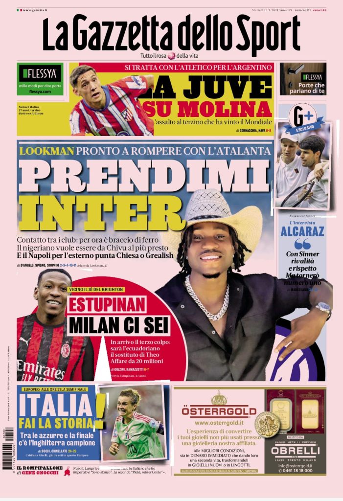 gazzetta 22 luglio