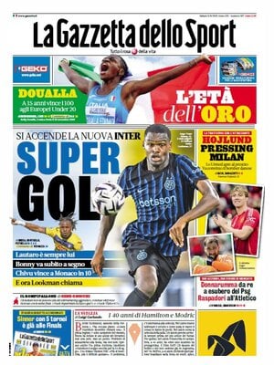 Le Prime Pagine Sportive Nazionali – 9 agosto 2025 27 la gazzetta dello sport 014511951