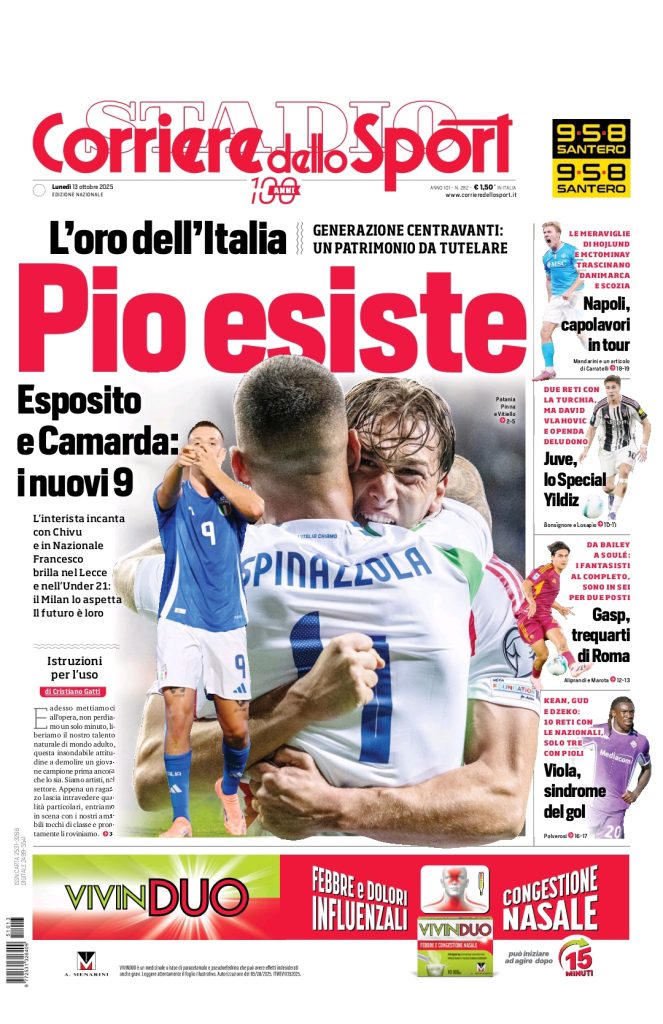 Le Prime Pagine Sportive Nazionali – 13 ottobre 2025 29 1000144008