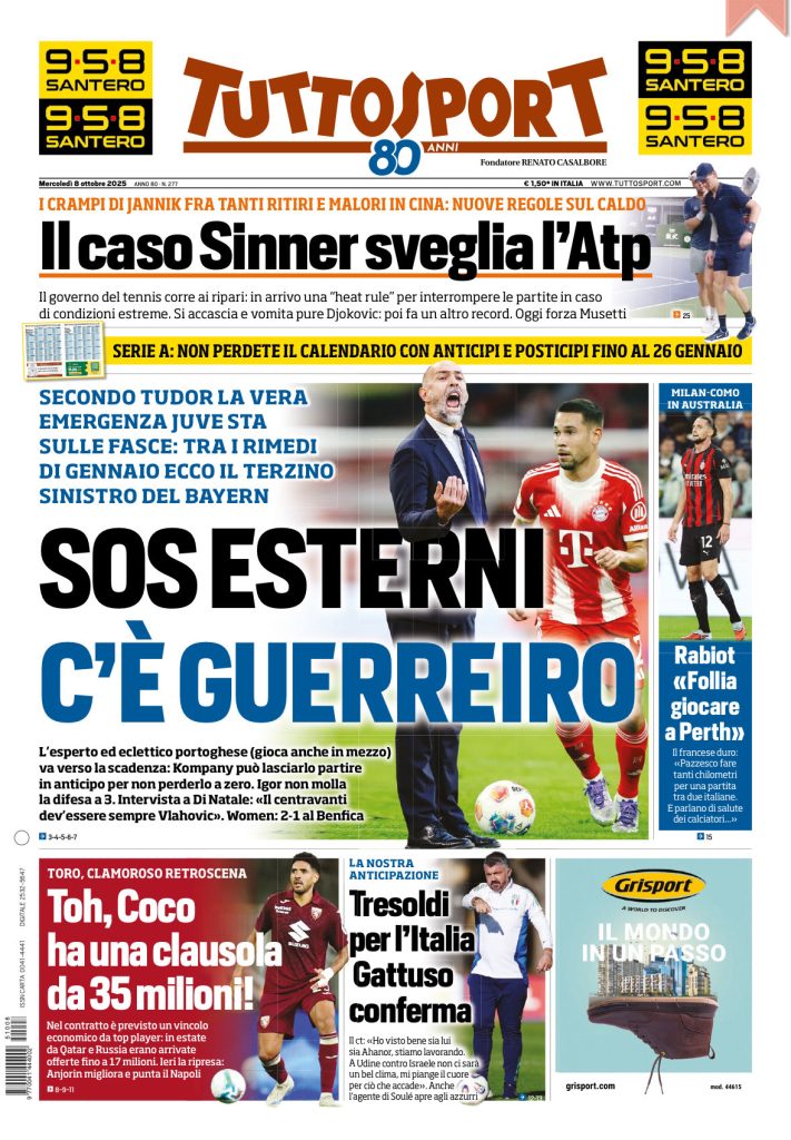 Le Prime Pagine Sportive Nazionali – 8 ottobre 2025 28 IMG 7798