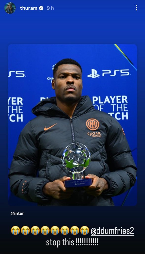 Union SG Inter, Thuram sostiene la squadra e festeggia da casa: lo sfottò finale a Dumfries - FOTO 28 Immagine WhatsApp 2025 10 22 ore 07.49.04 061db7d5