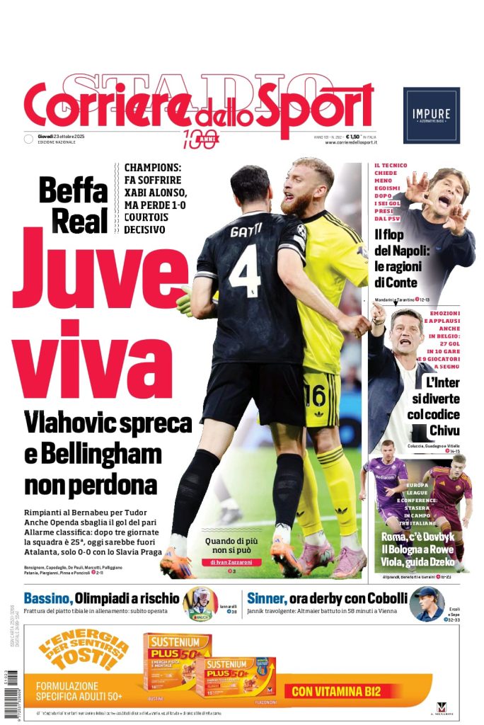 Le Prime Pagine Sportive Nazionali – 23 ottobre 2025 28 corriere 23 ottobre 25