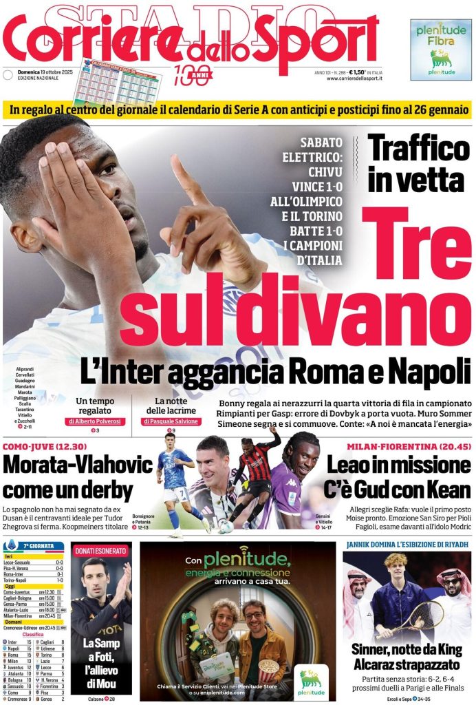 Le Prime Pagine Sportive Nazionali – 19 ottobre 2025 28 corriere dello sport 021214brs