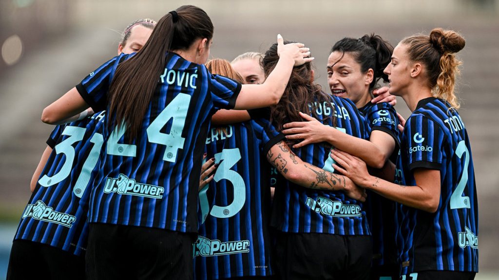 Inter Women Hacken, il pareggio non basta. Le nerazzurre ringraziano per il supporto i tifosi con un post su Instagram -FOTO 1 Esultanza Inter Women Ternana