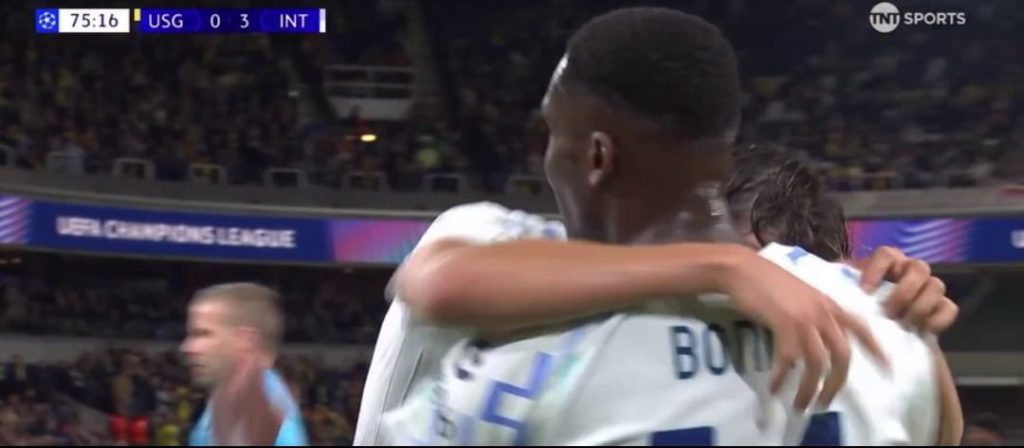 Gol Pio Esposito segna in scivolata dopo un grande assist di Bonny! Poker nerazzurro in Belgio e prima rete in Champions 1 gol pio esposito inter union