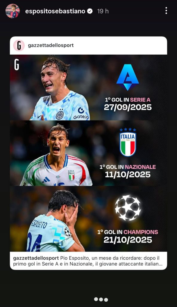 Sebastiano Esposito elogia il fratello Pio sui social per la rete segnata in Champions League - FOTO 27 seba esposito su pio esposito