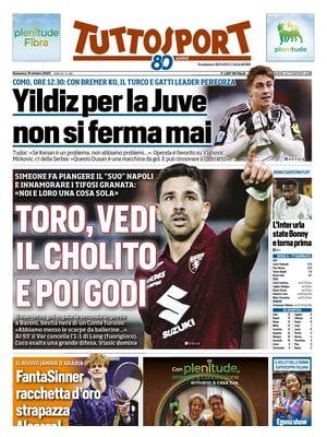Le Prime Pagine Sportive Nazionali – 19 ottobre 2025 29 tuttosport 021208y0s