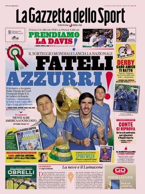 Le Prime Pagine Sportive Nazionali – 21 novembre 2025 29 la gazzetta dello sport 061808co9