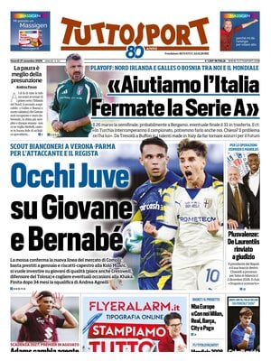 Le Prime Pagine Sportive Nazionali – 21 novembre 2025 27 tuttosport 021203djs