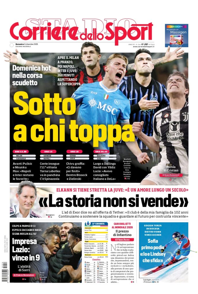 Le Prime Pagine Sportive Nazionali – 14 dicembre 2025 27 1000168568
