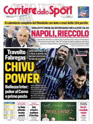 Le Prime Pagine Sportive Nazionali – 7 dicembre 2025 28 corriere dello sport 021210kbm