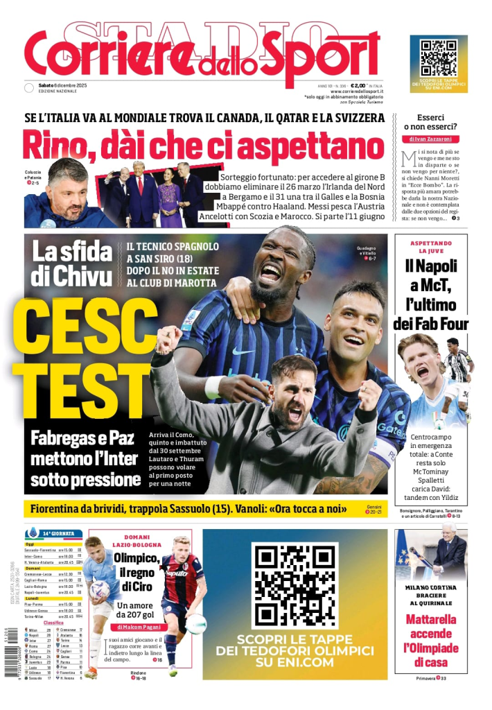 Le Prime Pagine Sportive Nazionali – 6 dicembre 2025 28 image 16